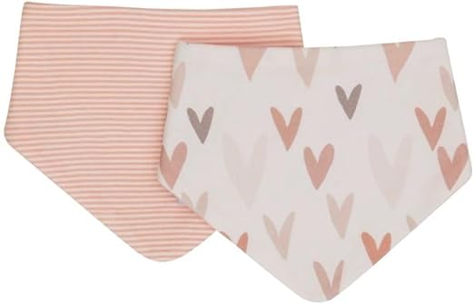 All4Ella Bandana Bibs 2 Pack - Hearts - Image 2